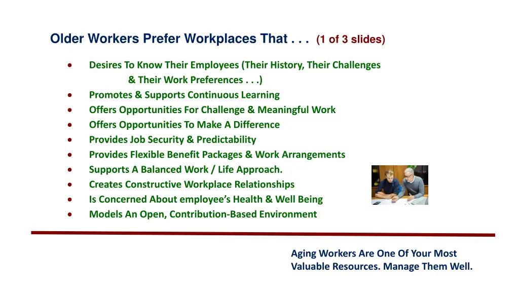 older workers prefer workplaces that 1 of 3 slides