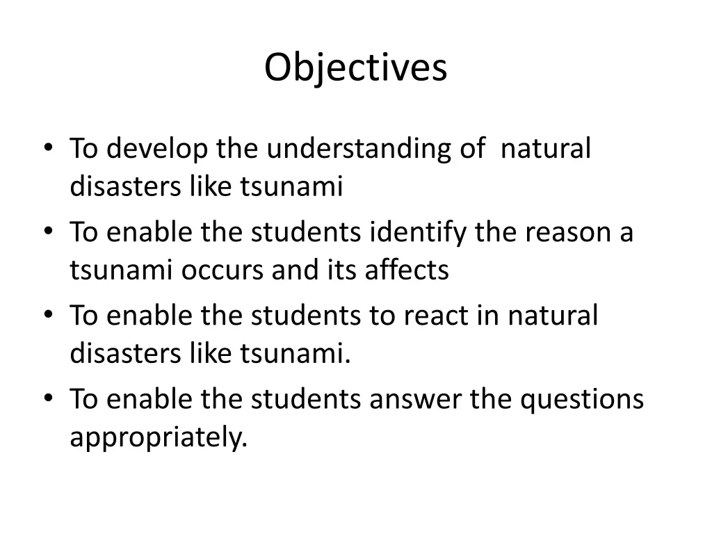 objectives