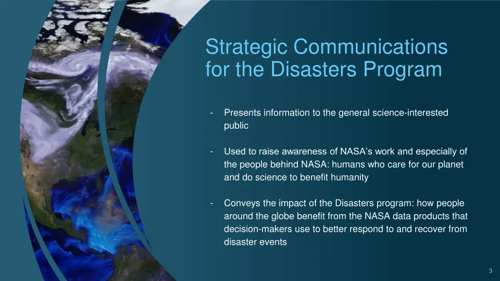 strategic communications for the disasters program