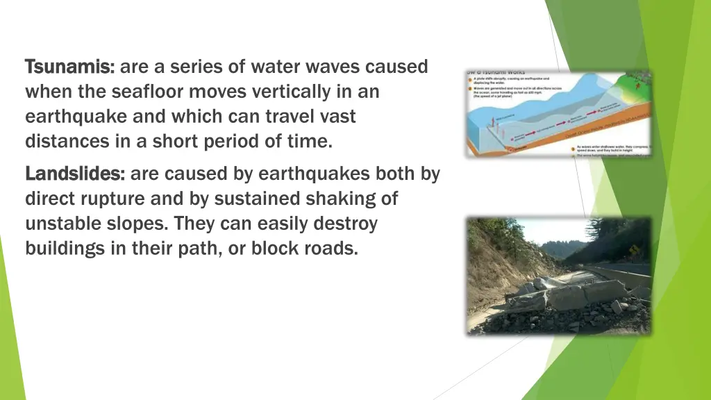 tsunamis tsunamis are a series of water waves