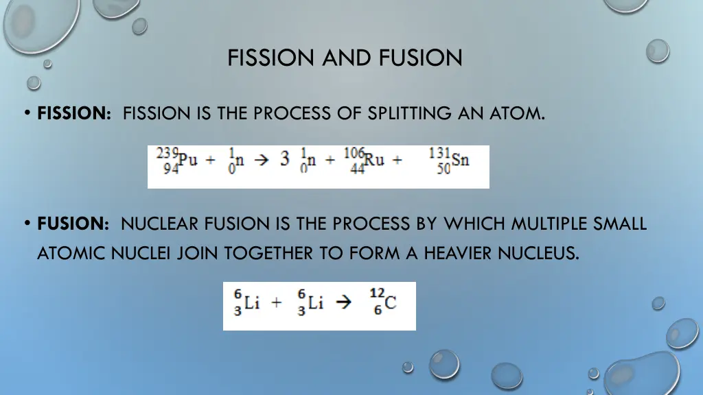 fission and fusion