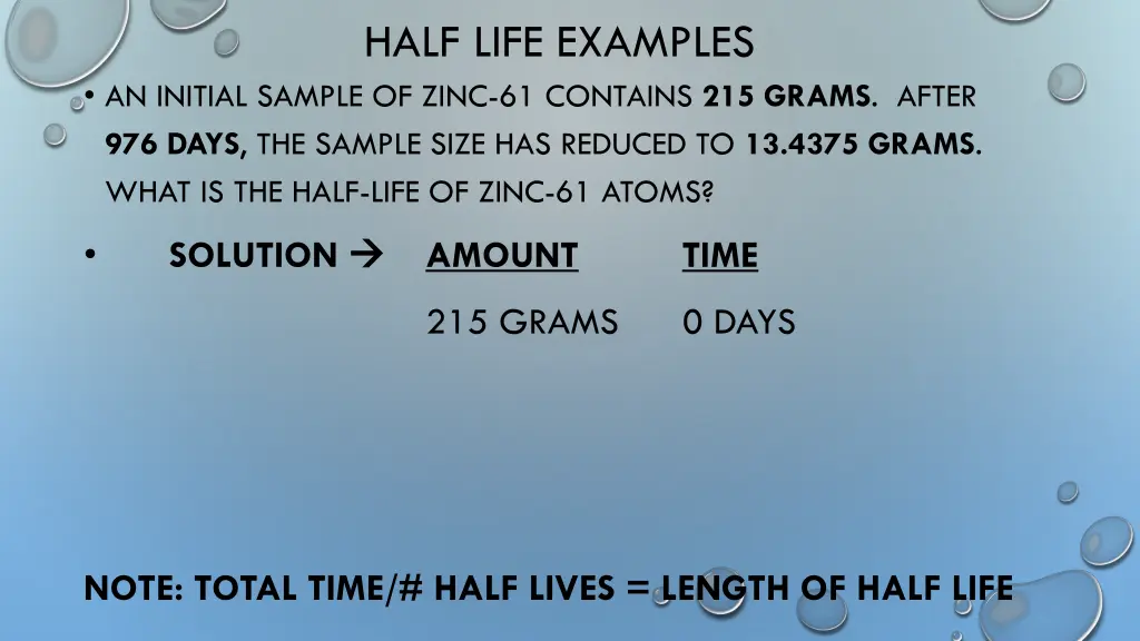 half life examples 1