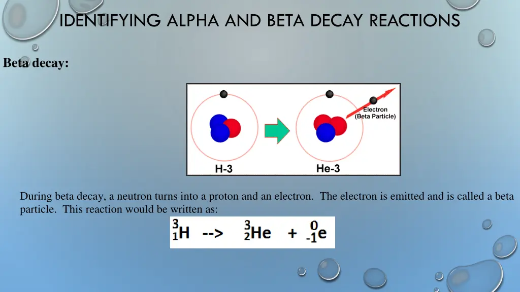 identifying alpha and beta decay reactions 1