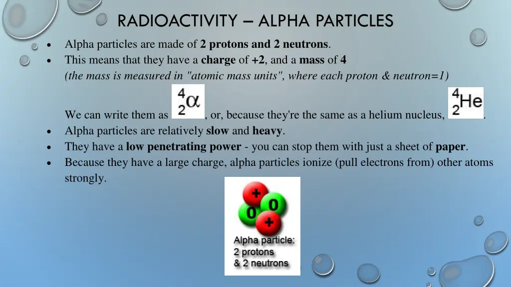 radioactivity alpha particles