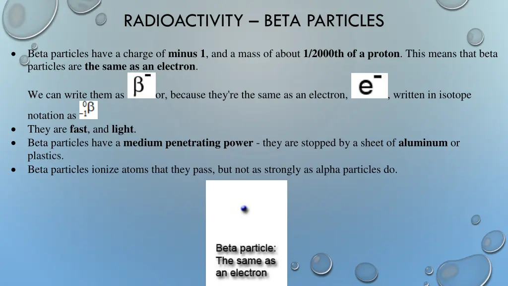 radioactivity beta particles