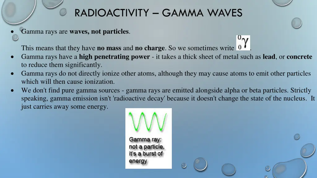 radioactivity gamma waves