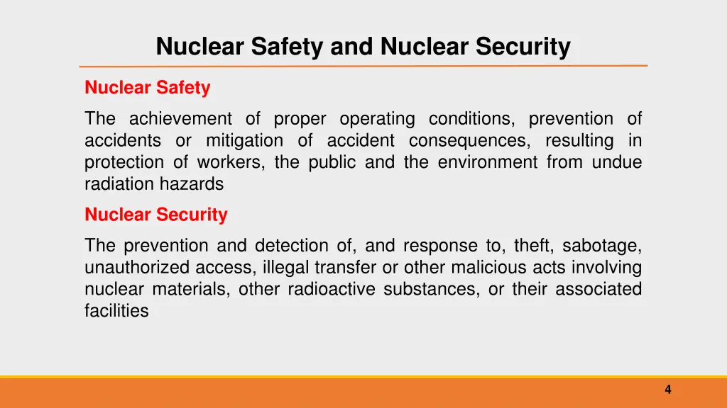 nuclear safety and nuclear security