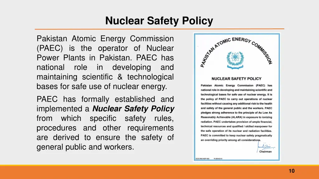 nuclear safety policy