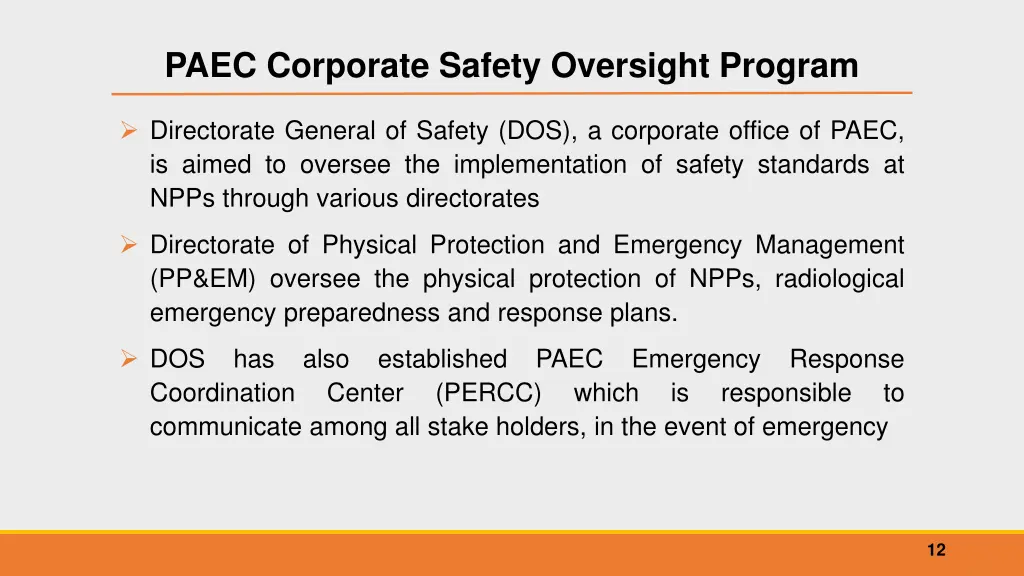 paec corporate safety oversight program