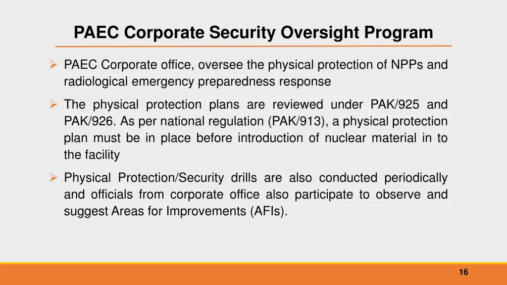 paec corporate security oversight program