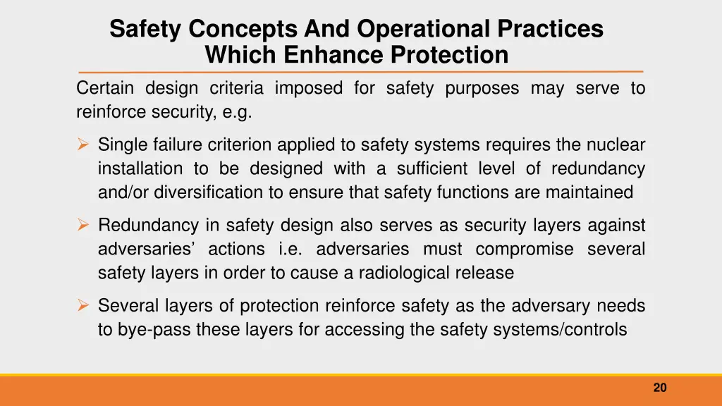 safety concepts and operational practices which