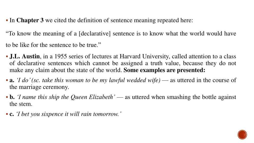 in chapter 3 we cited the definition of sentence