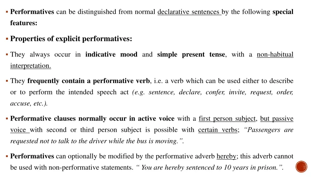 performatives can be distinguished from normal