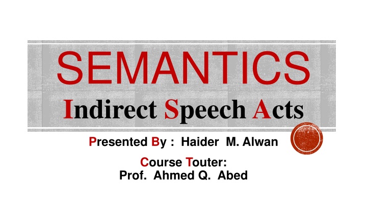 semantics indirect speech acts