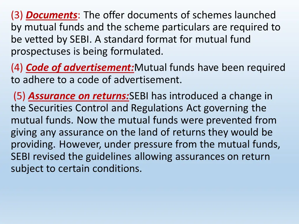 6 minimum corpus the current sebi guidelines