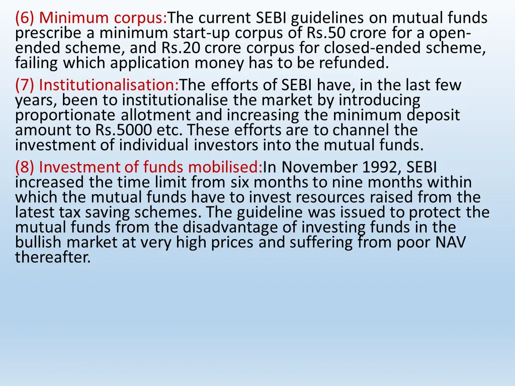 9 investment in money market sebi guidelines