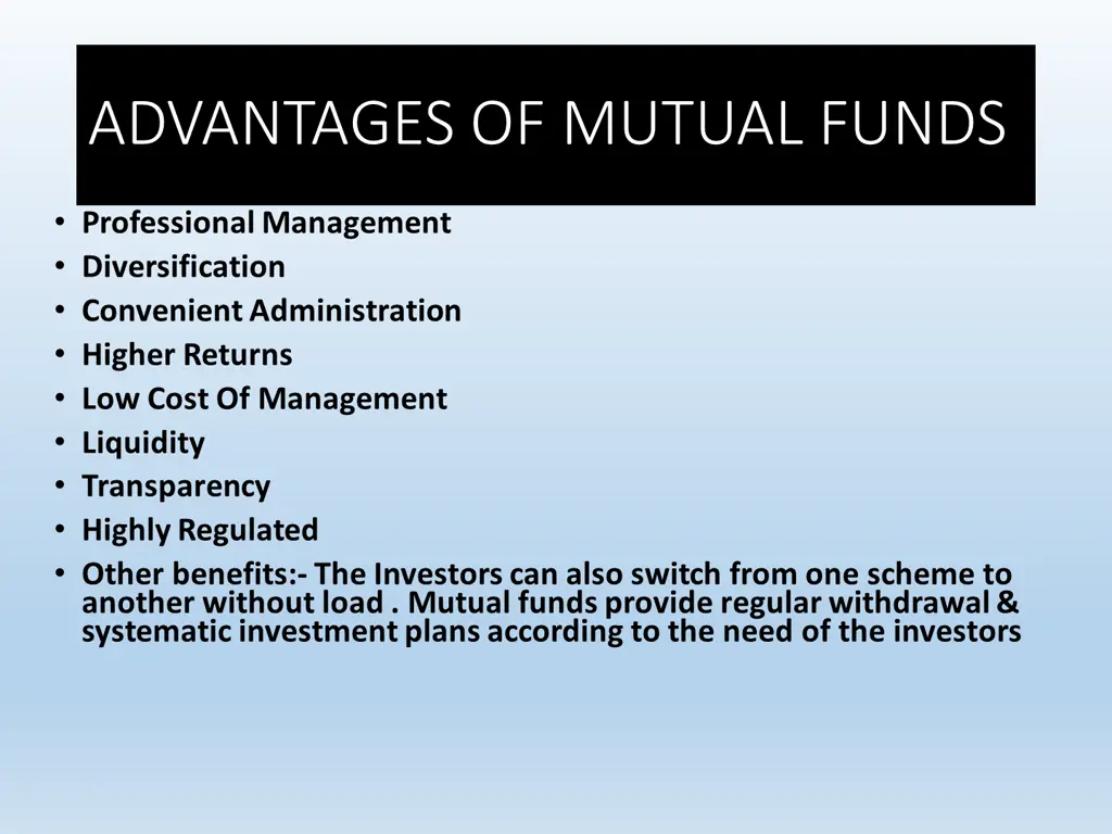 drawbacks of investing in mutual funds