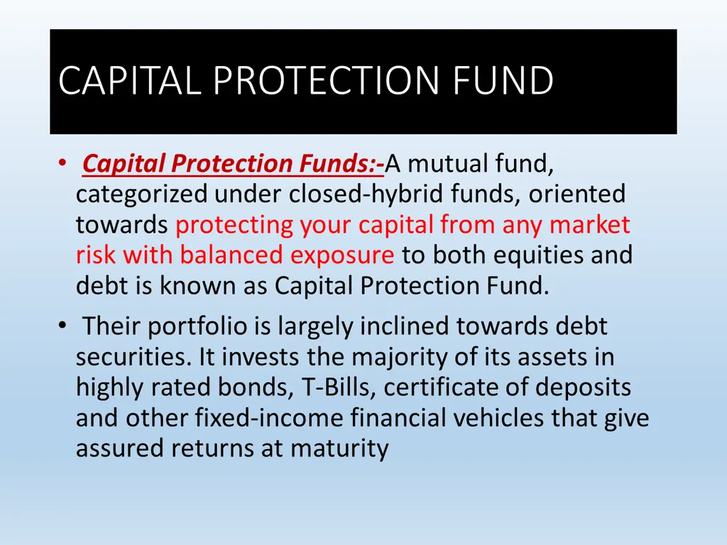 fixed maturity funds