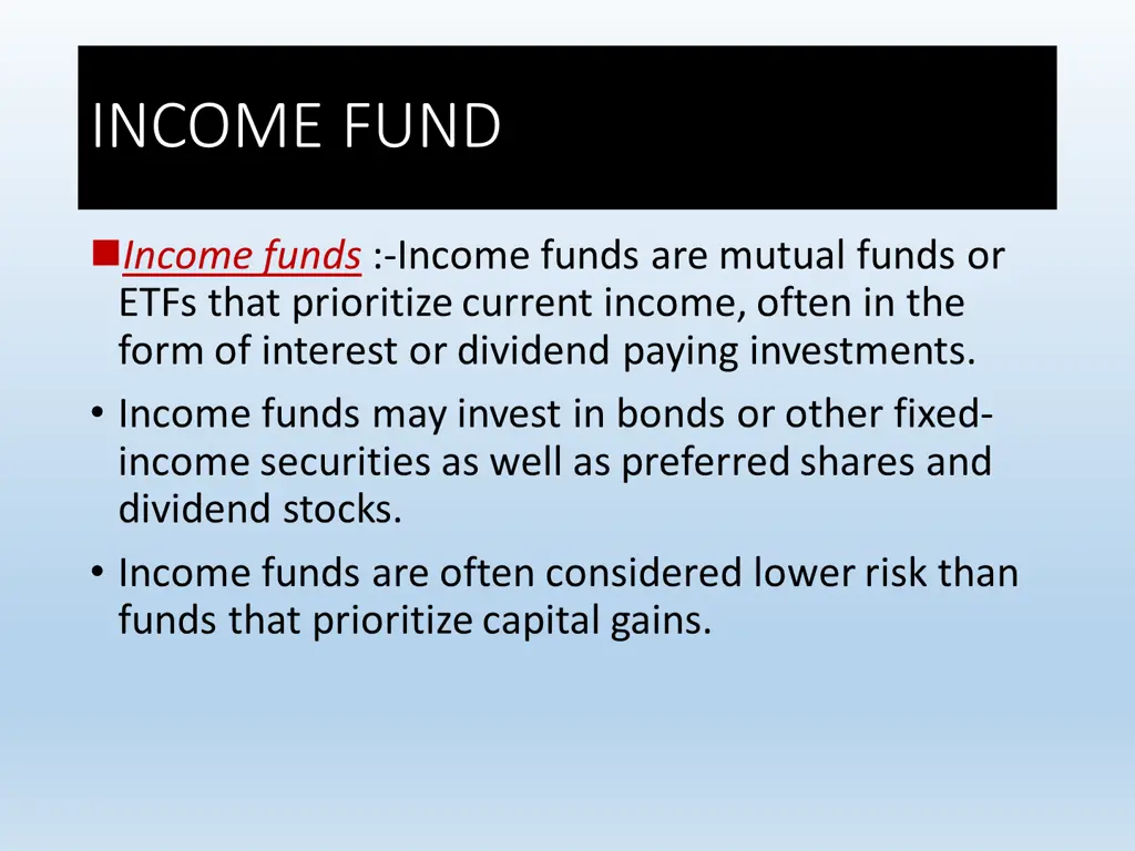 income fund