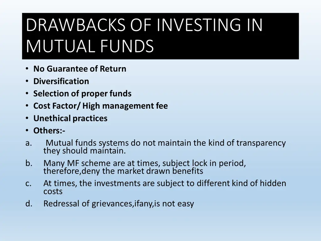 mutual funds risks