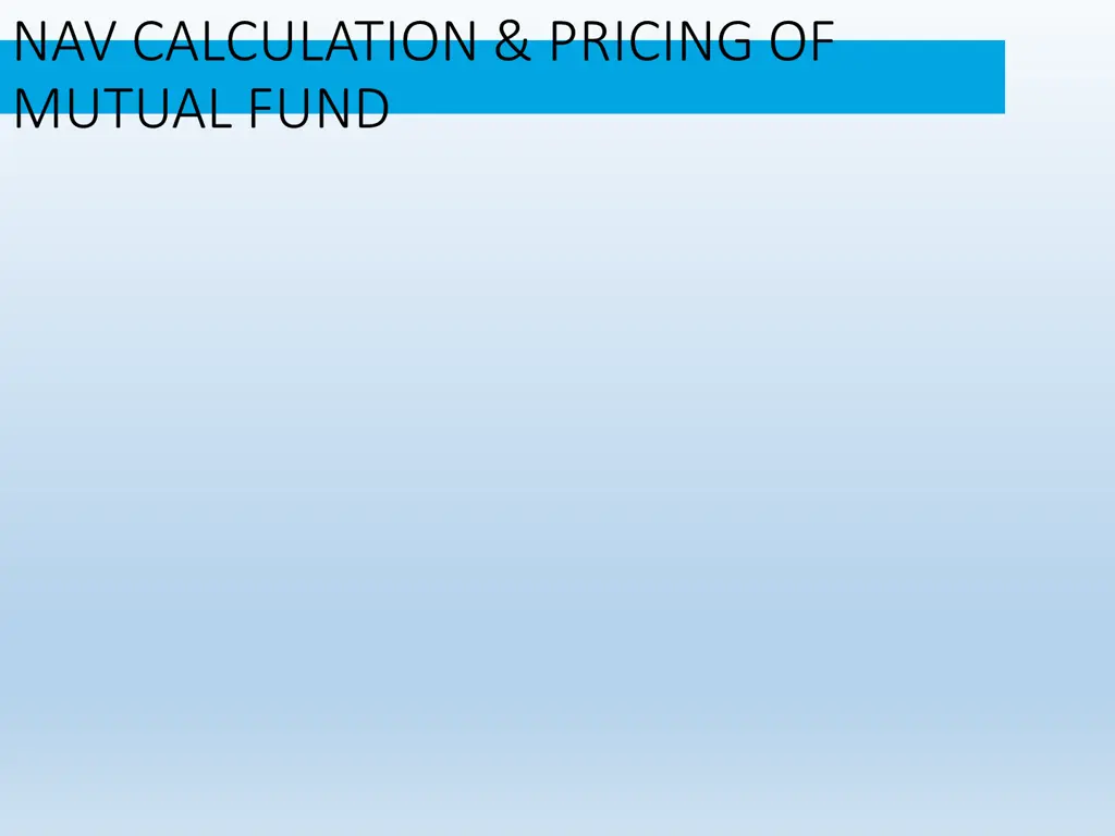 nav calculation pricing of mutual fund