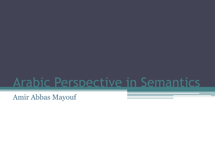 arabic perspective in semantics amir abbas mayouf