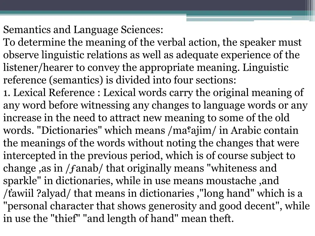 semantics and language sciences to determine