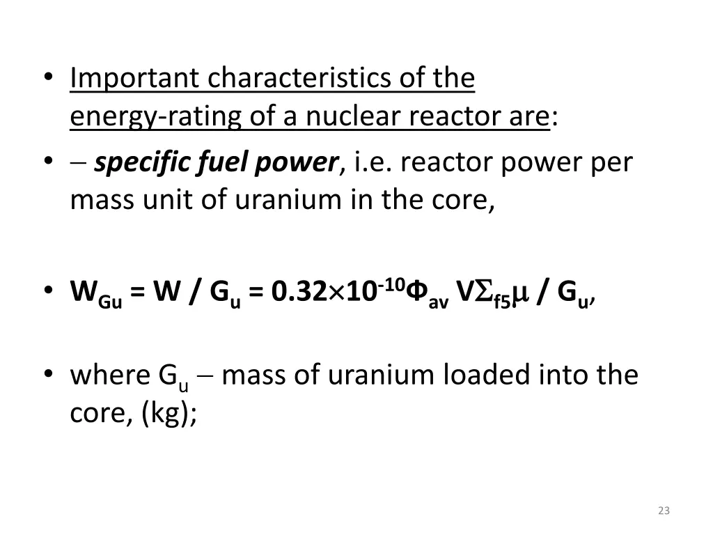 important characteristics of the energy rating