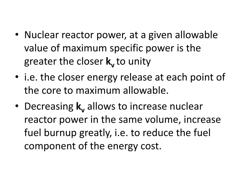 nuclear reactor power at a given allowable value