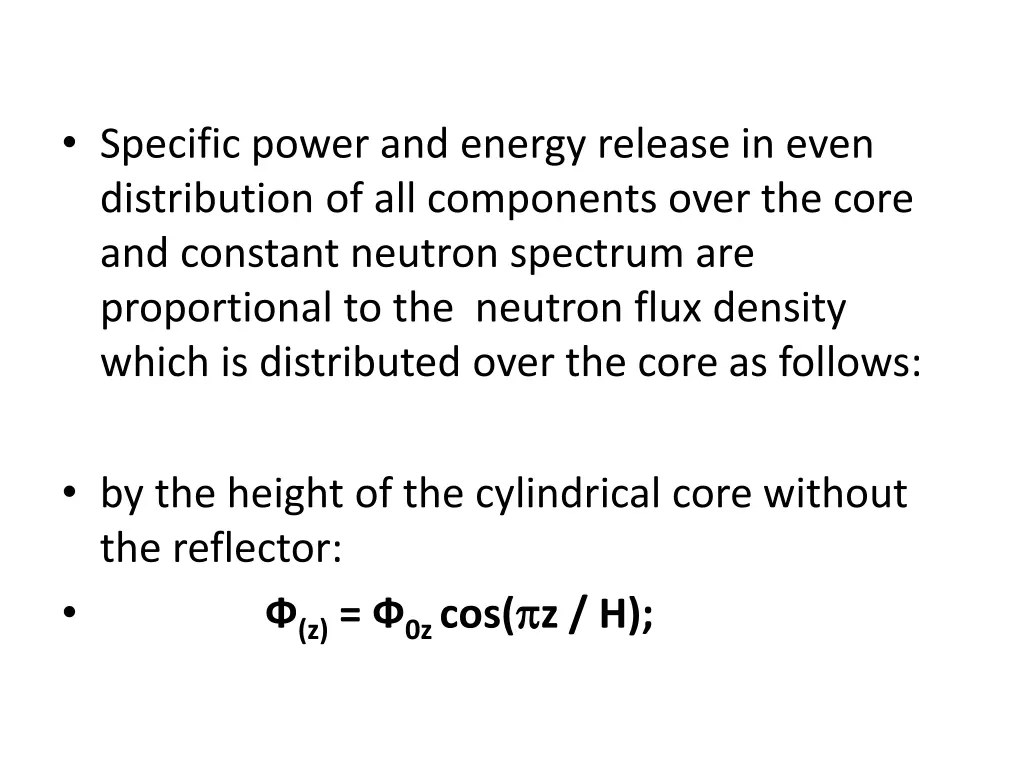 specific power and energy release in even