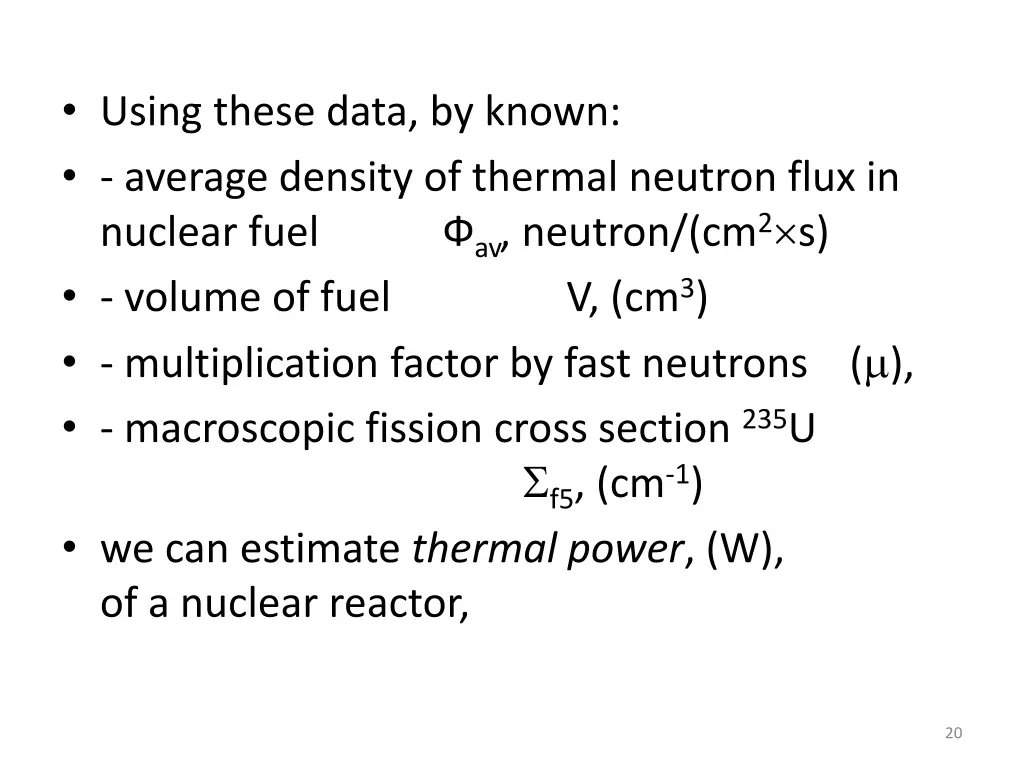 using these data by known average density