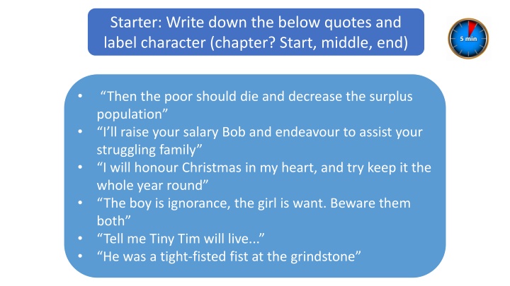 starter write down the below quotes and label