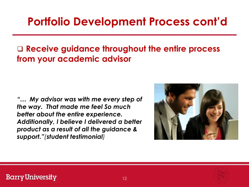 portfolio development process cont d