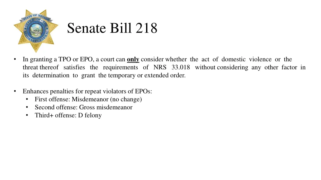 senate bill 218