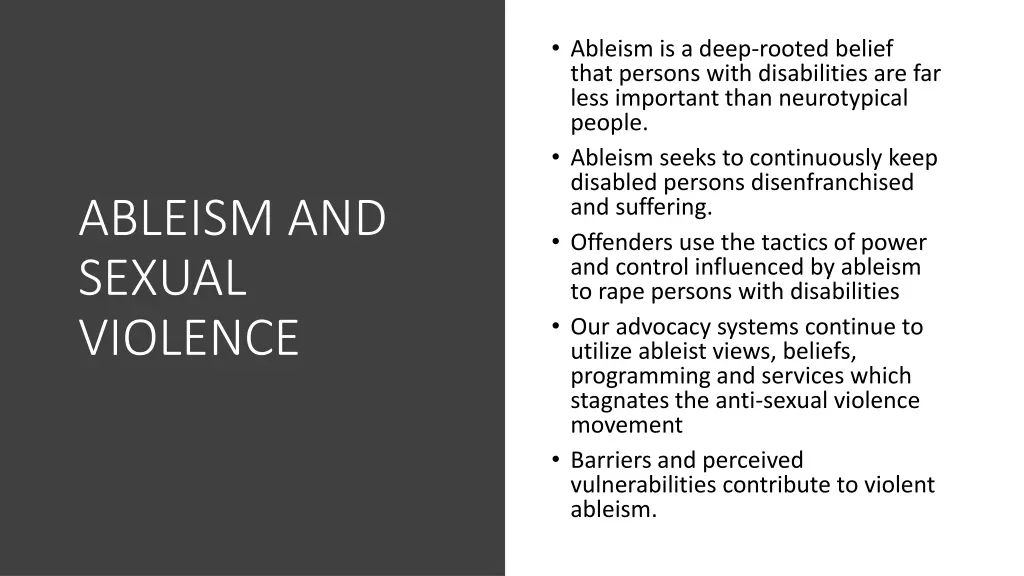 ableism is a deep rooted belief that persons with