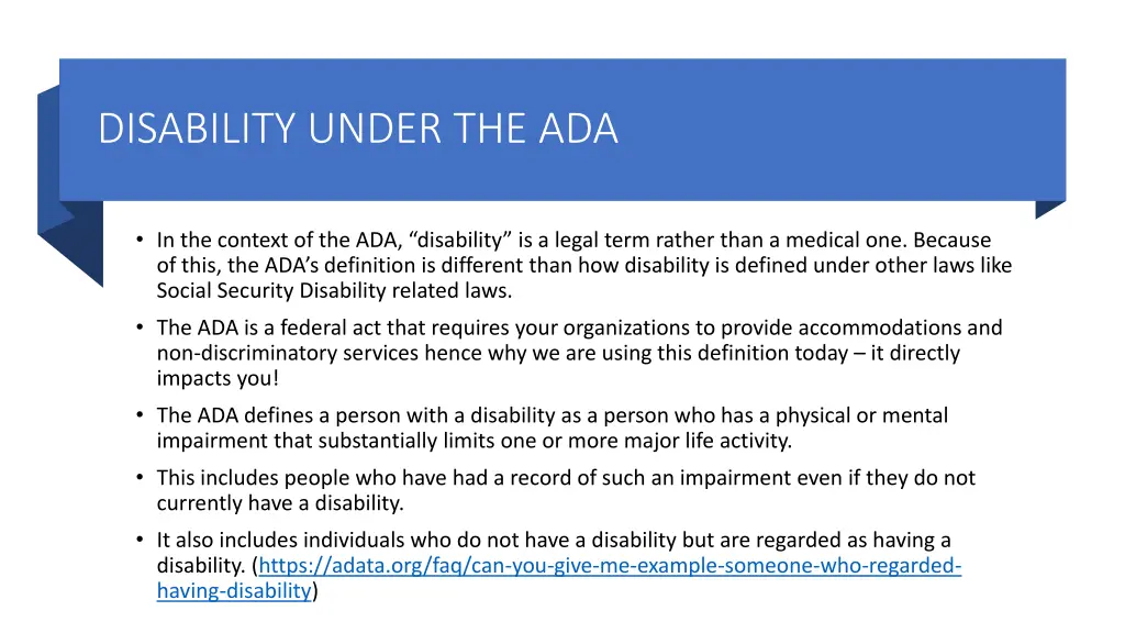 disability under the ada