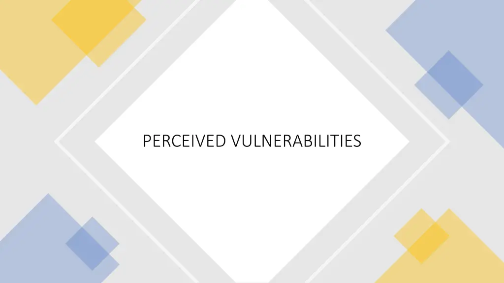 perceived vulnerabilities