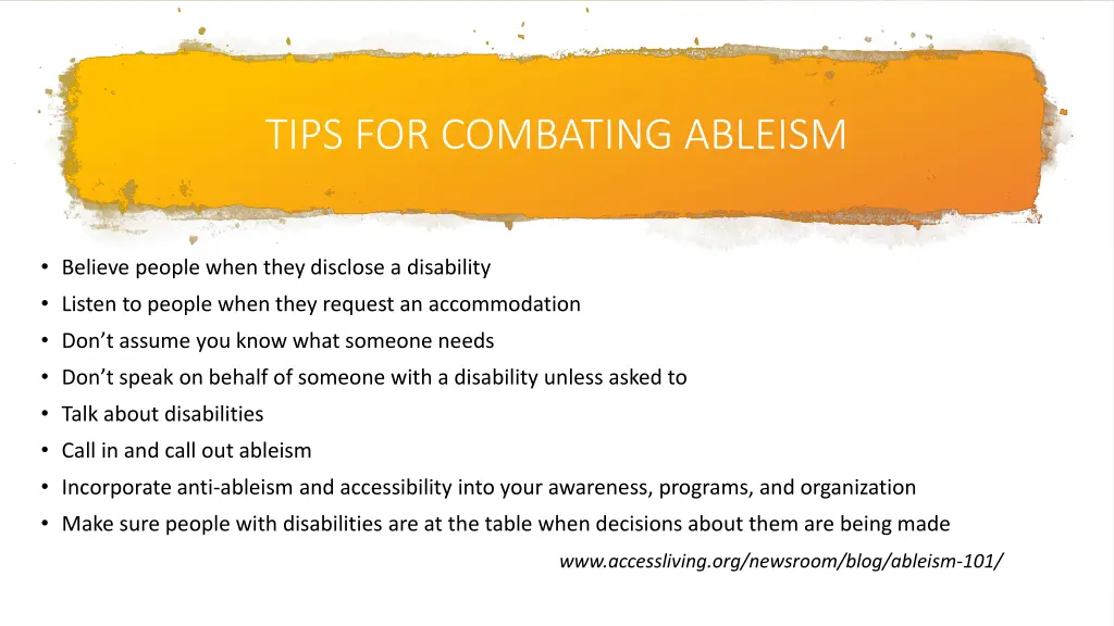 tips for combating ableism