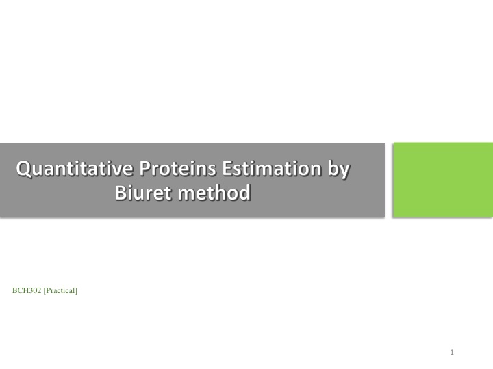 quantitative proteins estimation by biuret method