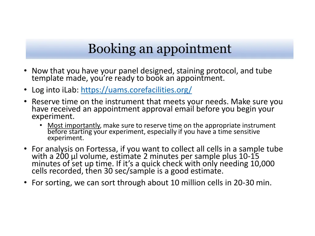 booking an appointment