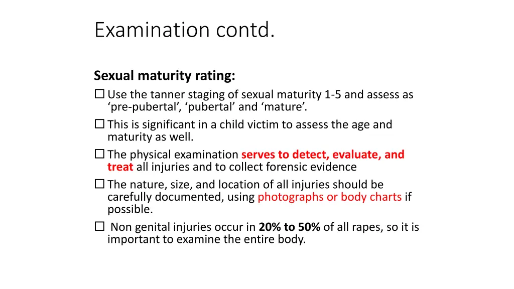 examination contd