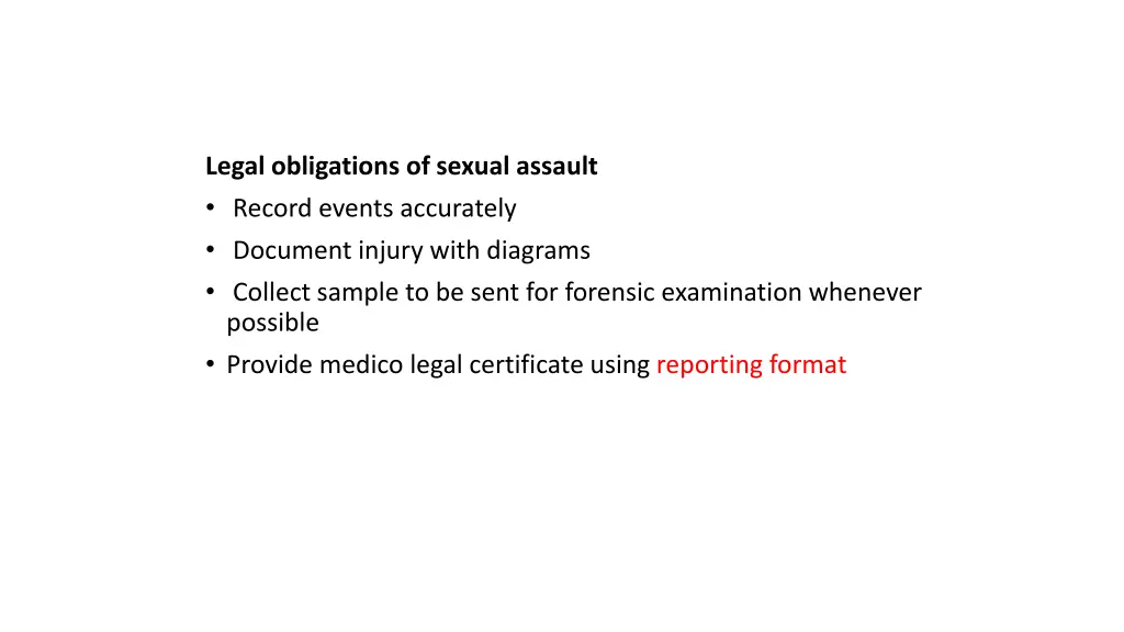 legal obligations of sexual assault record events