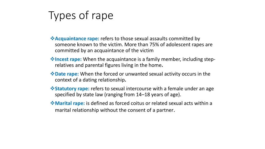 types of rape