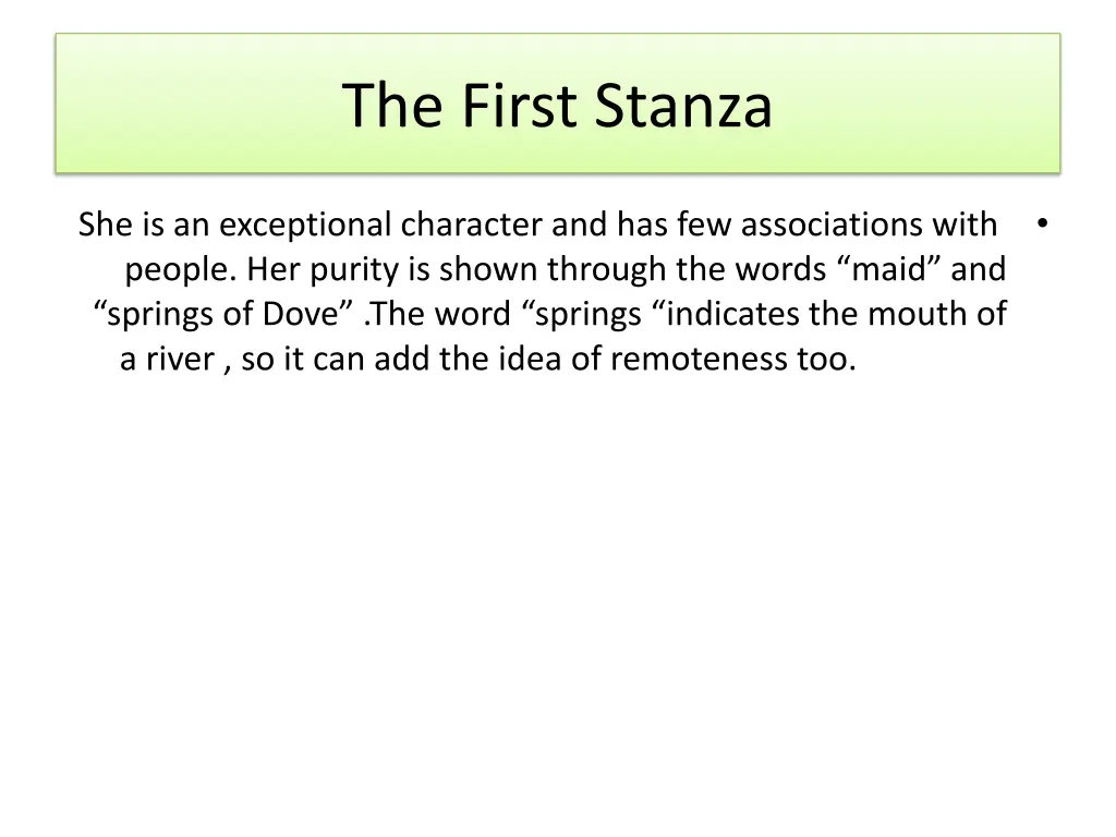 the first stanza