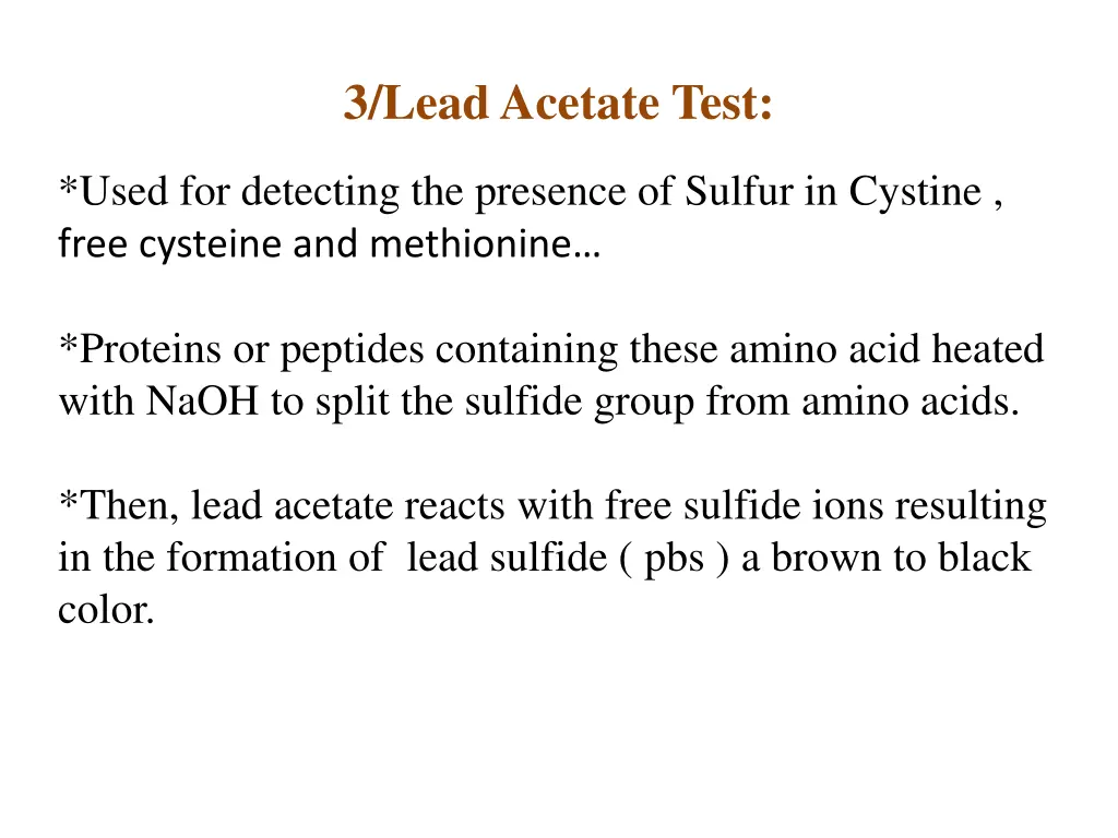 3 lead acetate test