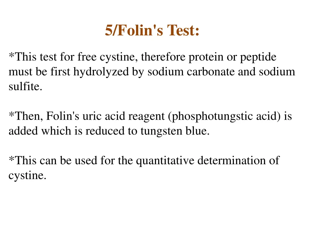 5 folin s test