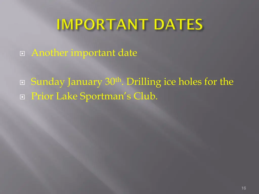 another important date