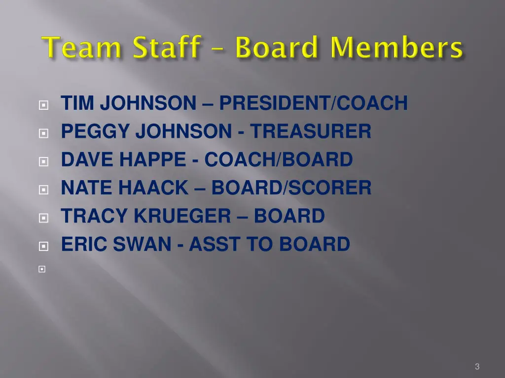 tim johnson president coach peggy johnson