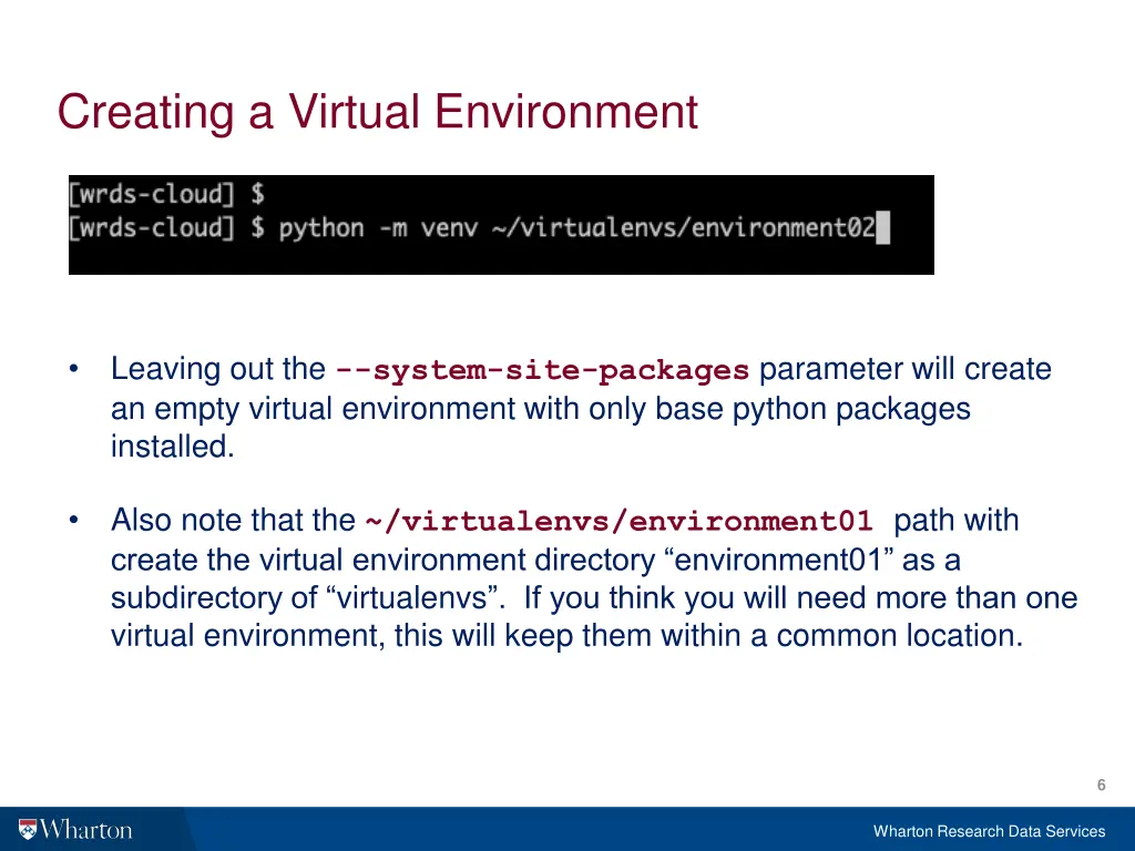 creating a virtual environment 1