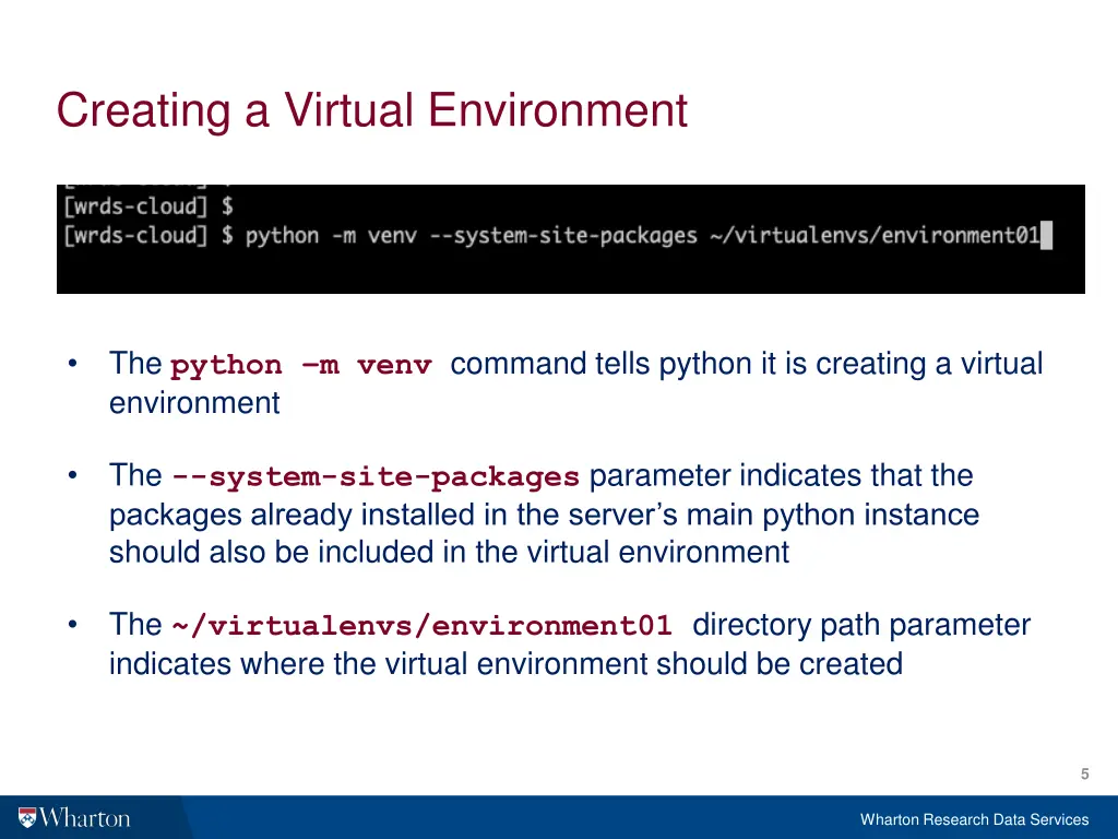 creating a virtual environment